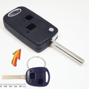 Flip Key Modified Case Shell For Lexus 2 Buttons Remote Key Long Blade 48mm