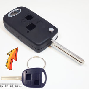 Flip Key Modified Case Shell For Lexus 2 Buttons Remote Key Short Blade 42mm