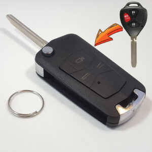 Flip Key Modified Case Shell For Toyota 3 Buttons Remote Key 30F